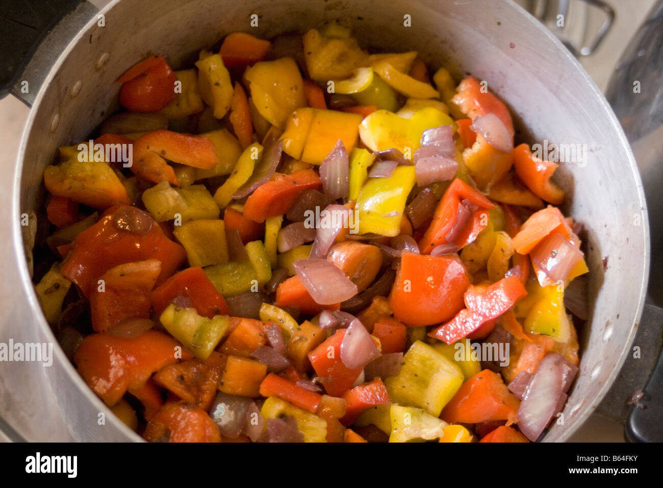 Peporonata a classic Italian vegetable dish of stewed or braised bell