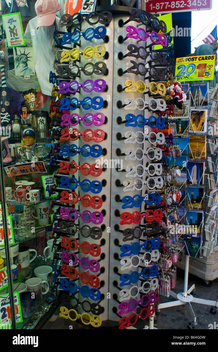 A souvenir store in New York gets a slightly premature jump on New Year s Eve on Friday November 21 2008 Stock Photo