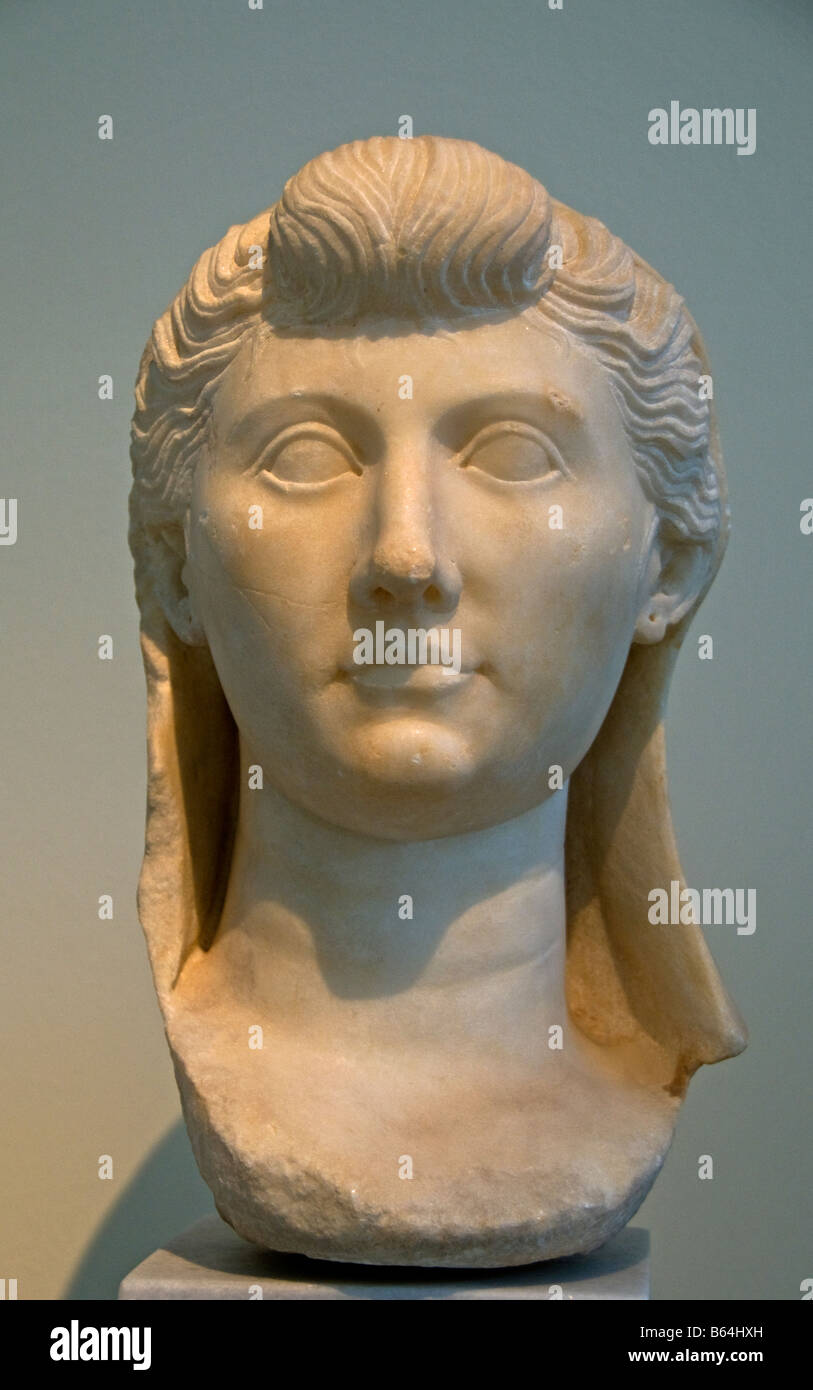 Livia empress 58 BC 29 AD 20 Crete Parian Augustus wife Rome Italy Roman Stock Photo