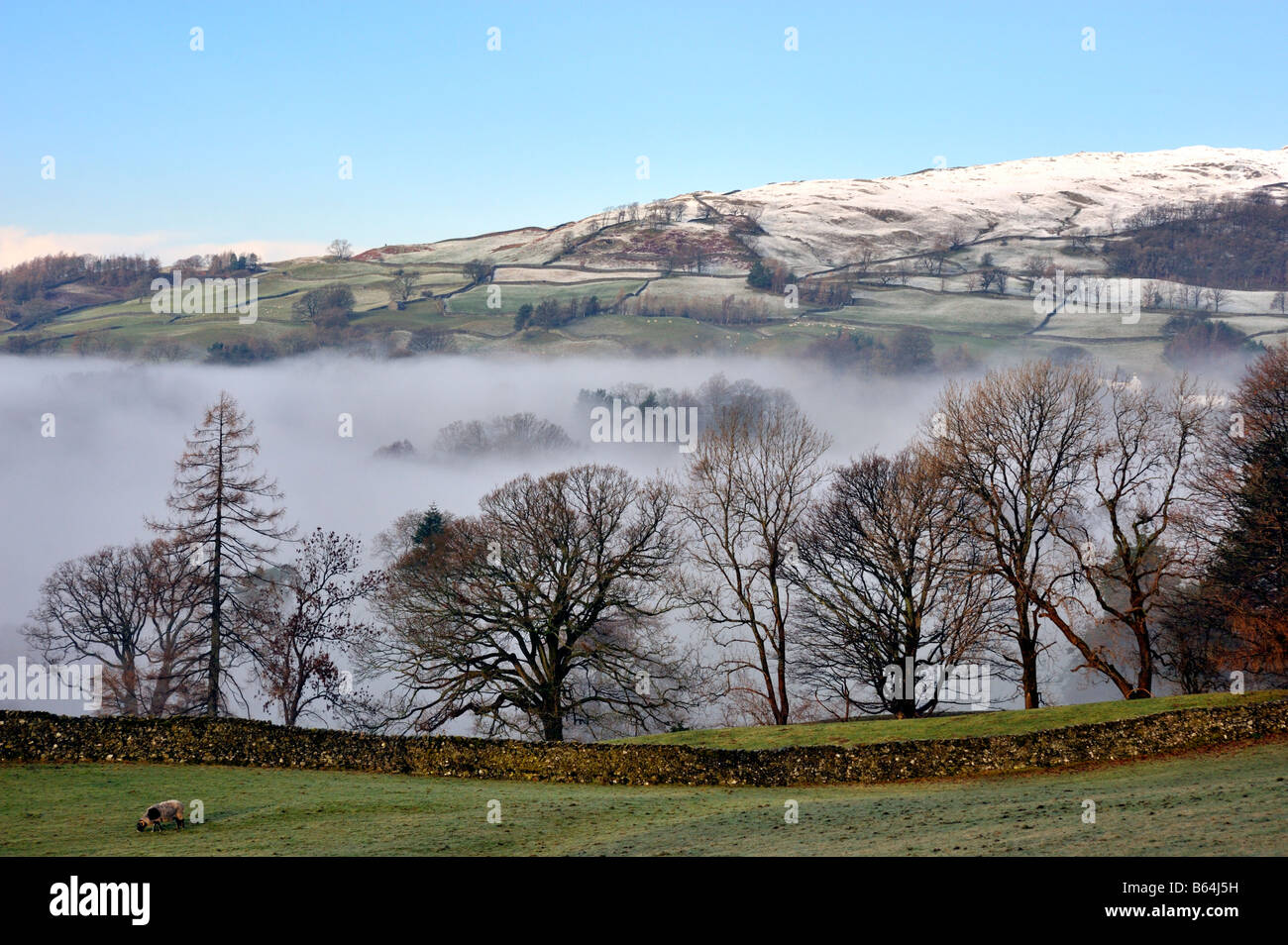 Temperature inversion. Troutbeck. Lake District National Park, Cumbria