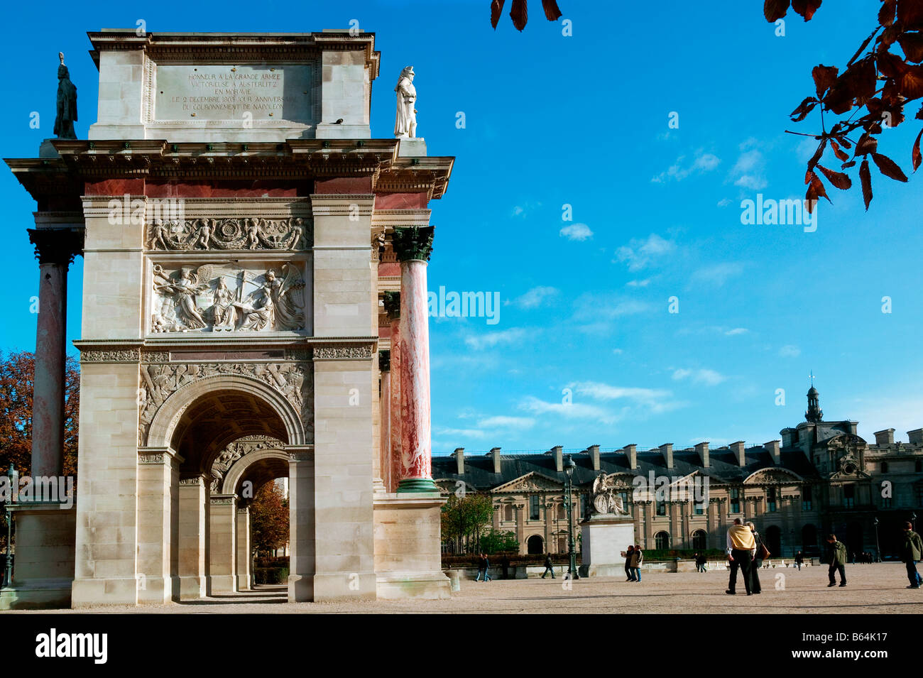 TRIUMPH ARCH OF CARROUSEL LOUVRE PARIS FRANCE Stock Photo