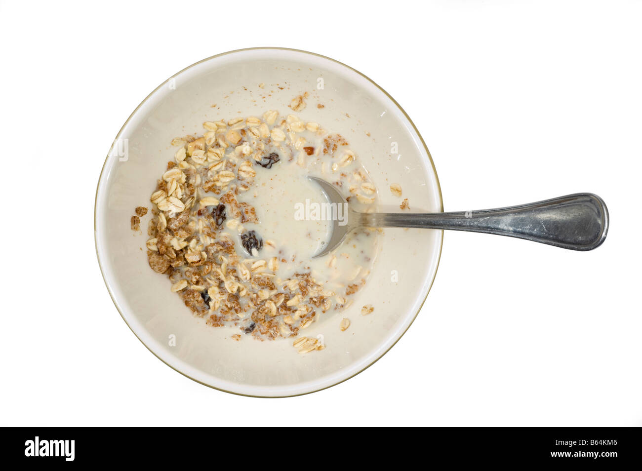 Bowl of muesli in soya milk Stock Photo Alamy