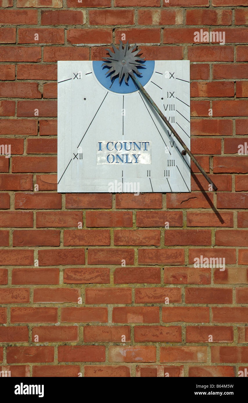 sundial on the wall of the museum at Foxton Locks, Leicestershire, England, UK Stock Photo