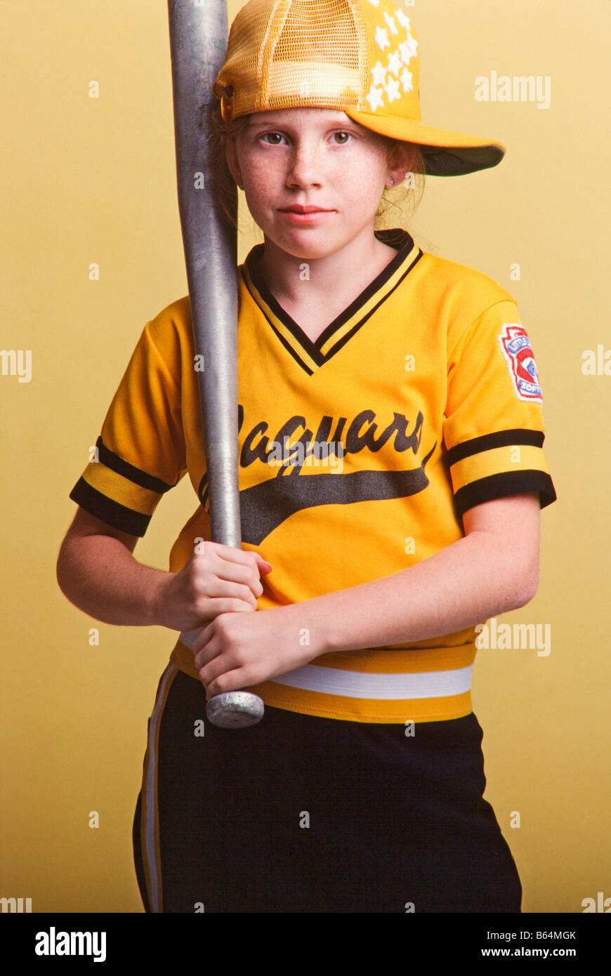 Young girl wearing baseball uniform,tomboy, Miami Stock Photo Alamy