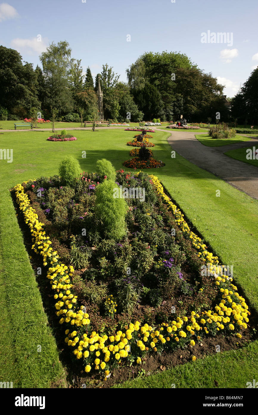 City of Peterborough, England. Flower bed in Peterborough’s Bishops ...