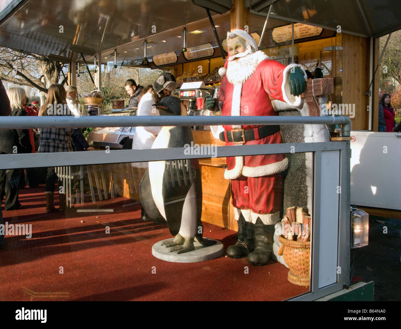 UK. Father Christmas at Christmas Market in Hyde Park, London.Photo