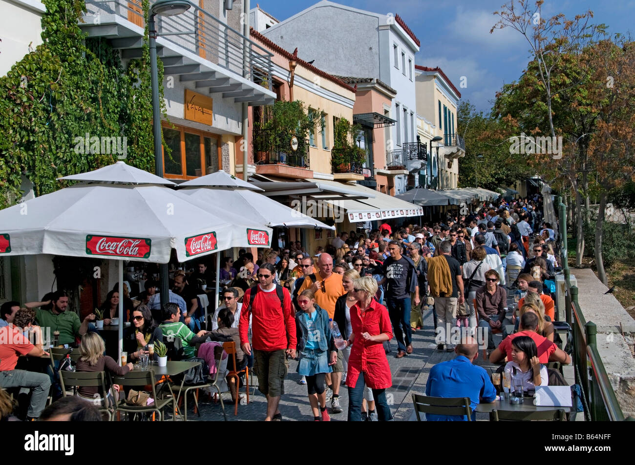 Athens Plaka Pavement Bar Pub Cafe restaurant Greece Stock Photo Alamy