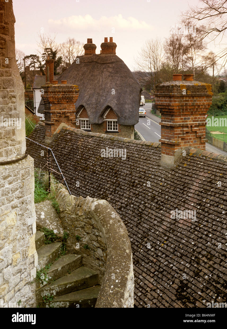 UK England Oxfordshire Clifton Hampden village from the churchyard Stock Photo
