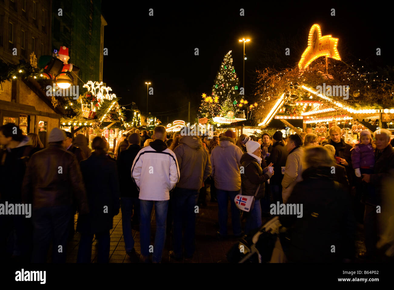 christmas market at Dusseldorf Stock Photo