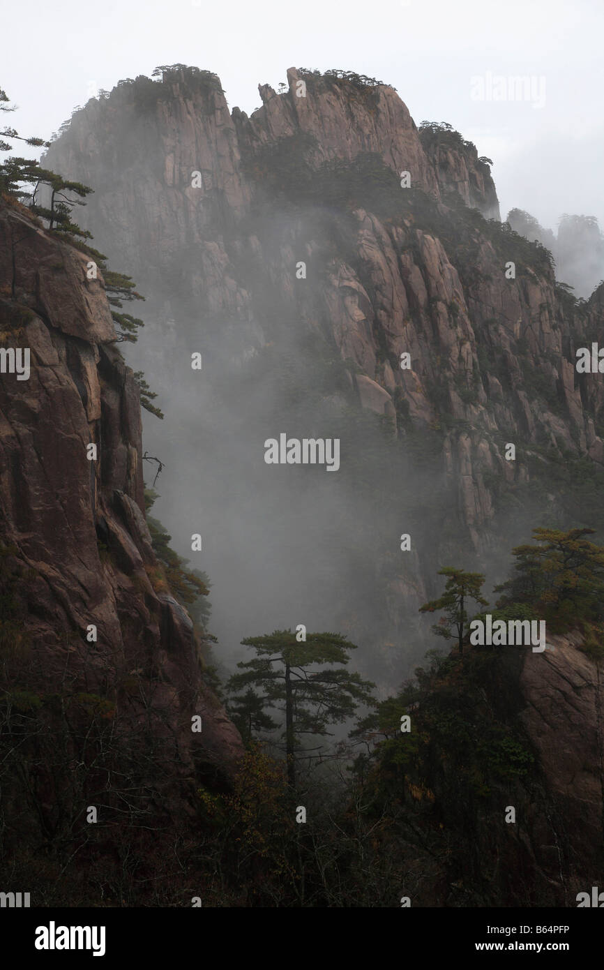 China Anhui Province Huangshan mountains landscape Stock Photo