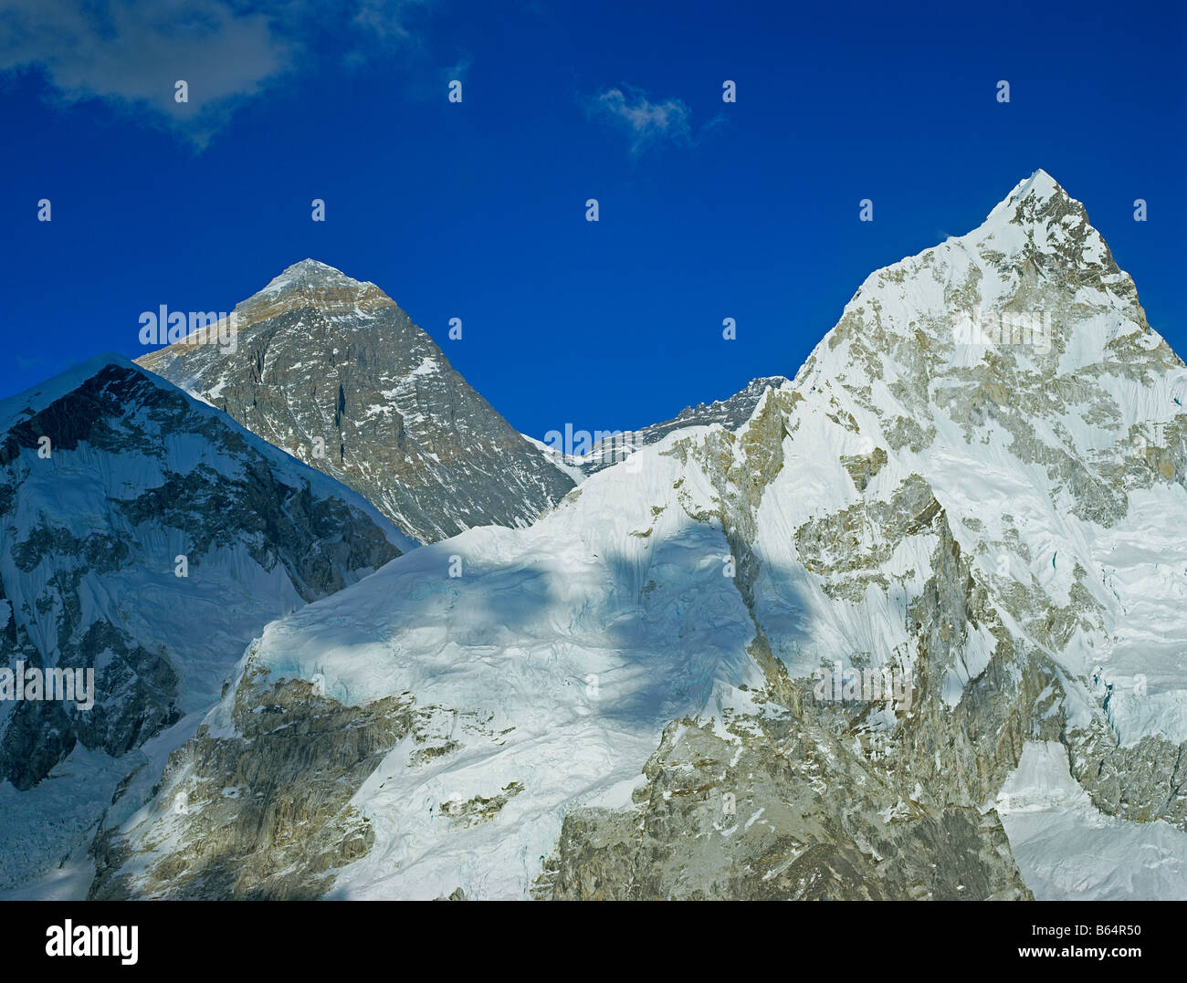 Mount Everest With Nupse And Lotse Himalayas Nepal Asia Stock Photo