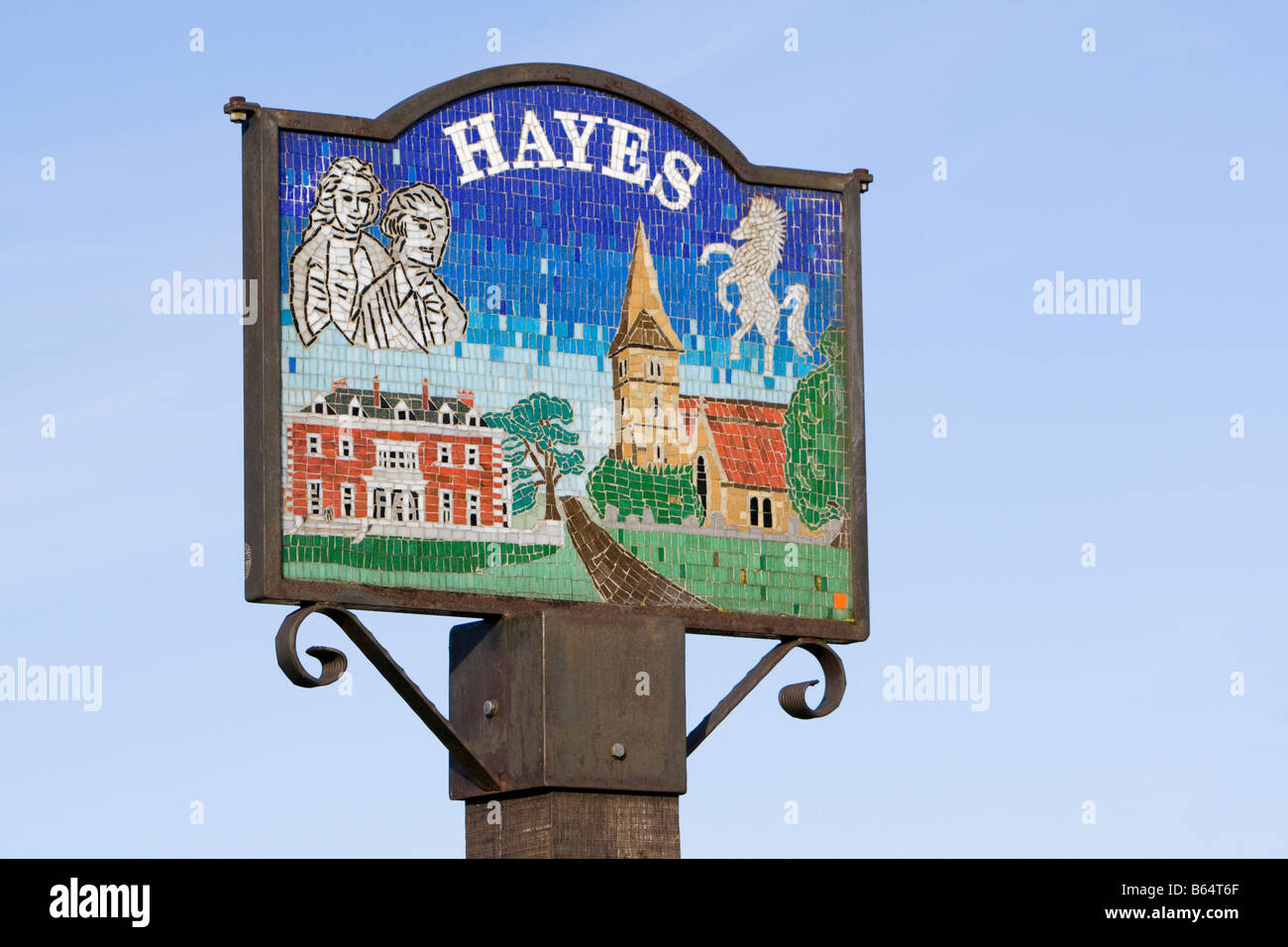 Village sign Hayes, Kent, UK Stock Photo Alamy