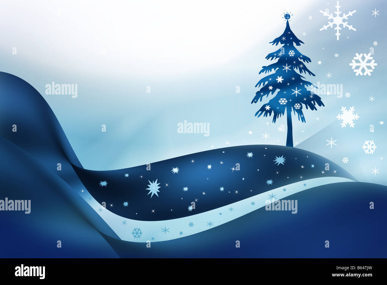 Snowflake Tree Backround New abstract background of tree and snowflake Stock Photo - Alamy