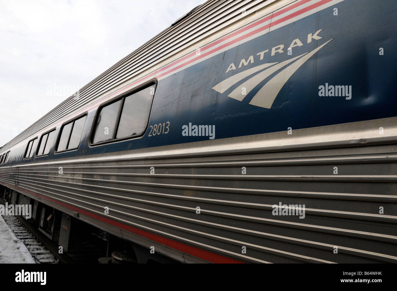 Amtrak train arriving in Rochester, NY USA. Stock Photo