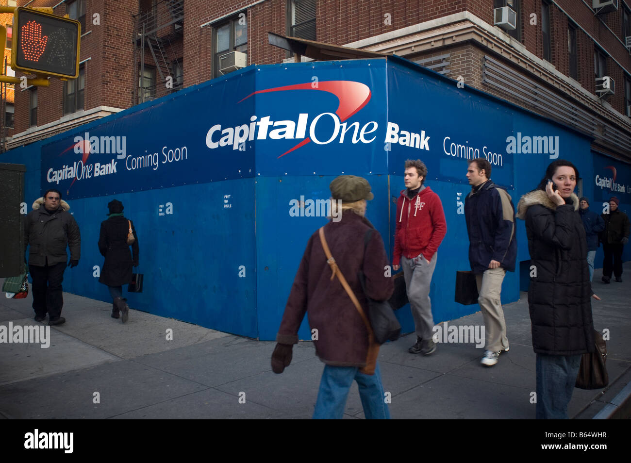 Coming soon a branch of Capital One Bank in the Greenwich Village neighborhood of New York Stock Photo