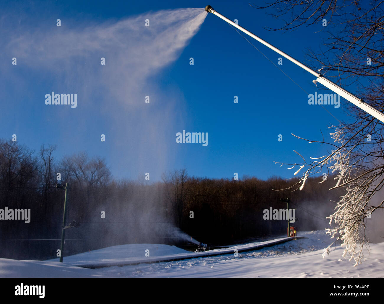 Snow guns making snow Stock Photo Alamy