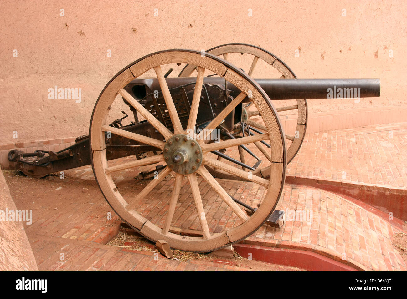 1882 dated breech loading German Krupp artillery piece. Captured during World War 1. Ouarzazate Morocco Stock Photo