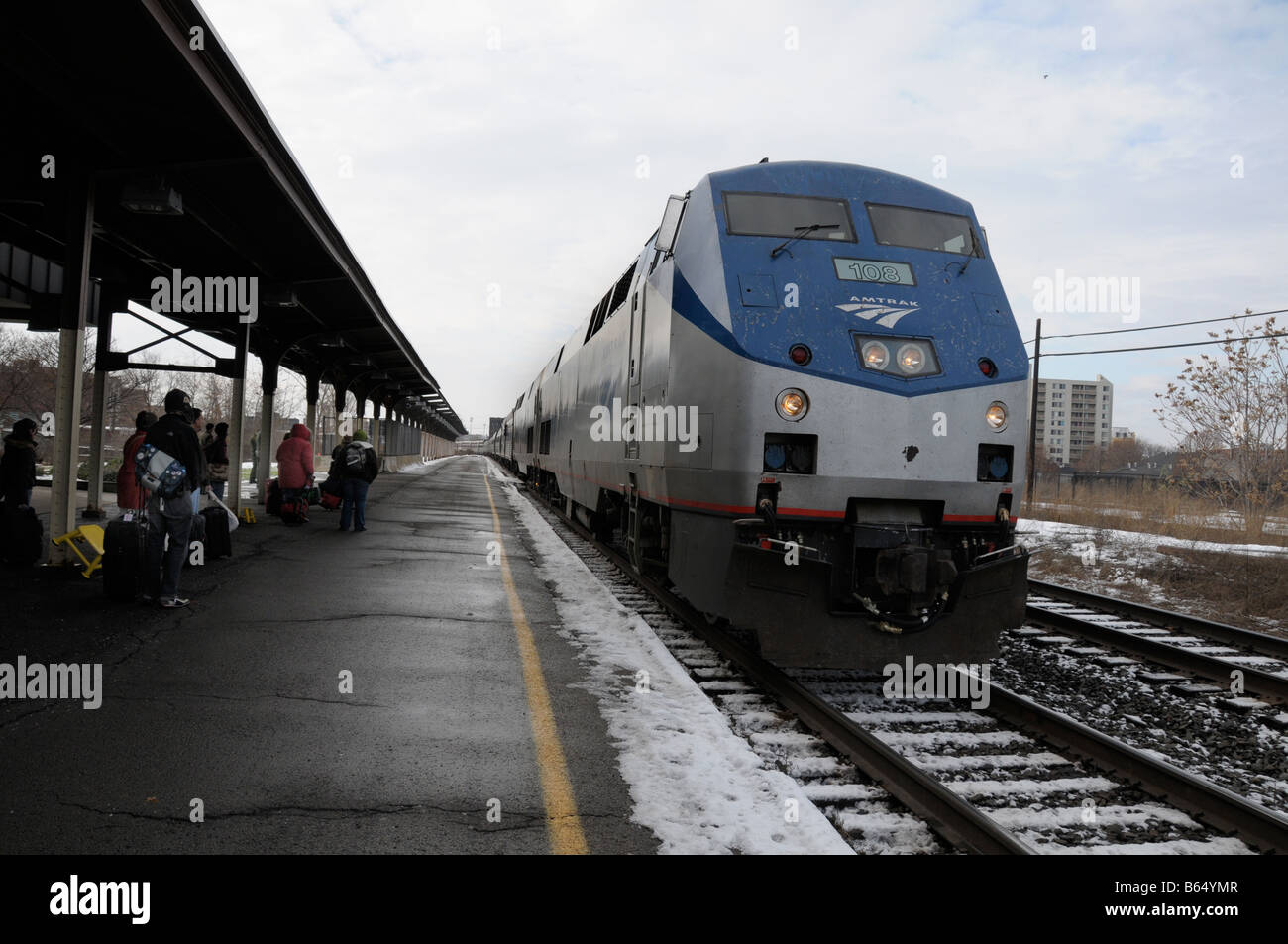 Amtrak train arriving in Rochester, NY USA Stock Photo Alamy