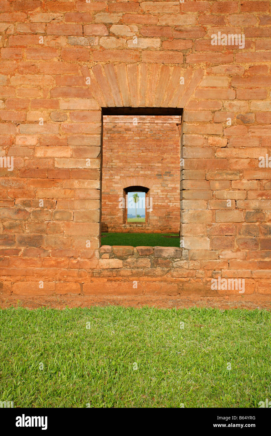 The ruined Jesuit mission of Jesus in Southern Paraguay Stock Photo