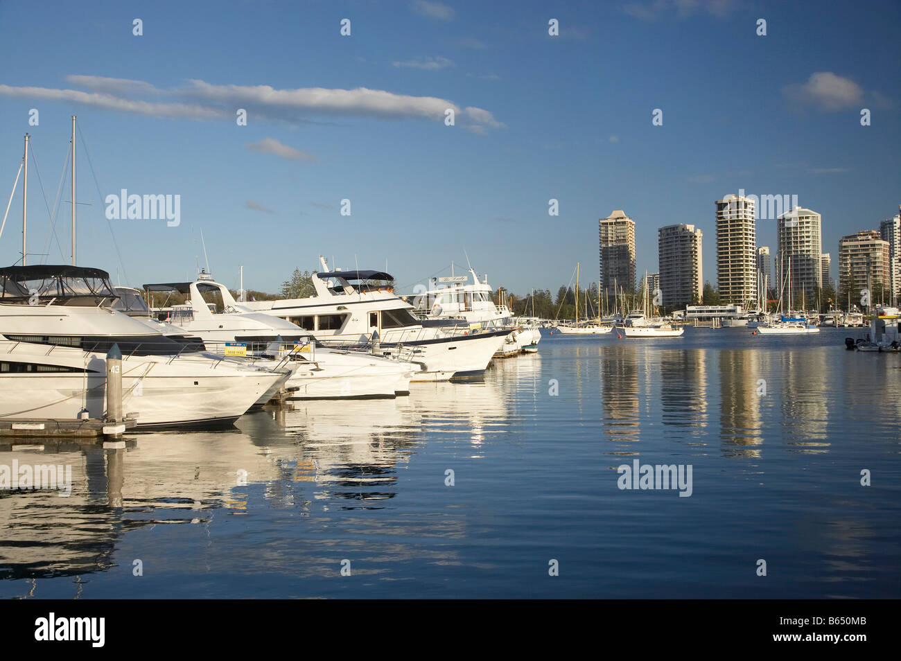 Mariners Cove Marina and High rise Buildings Main Beach Gold Coast