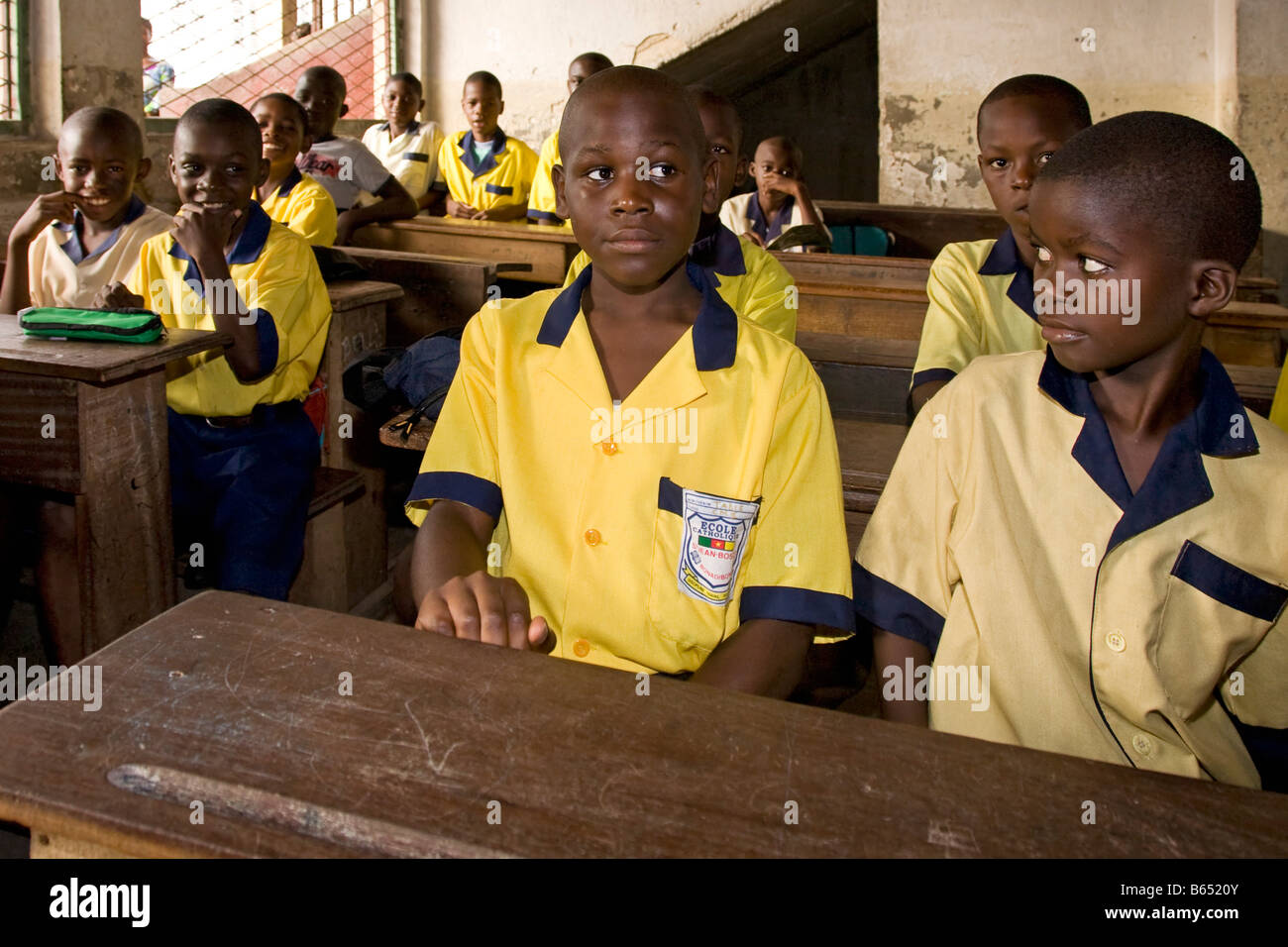 School classroom Douala Cameroon Africa Stock Photo