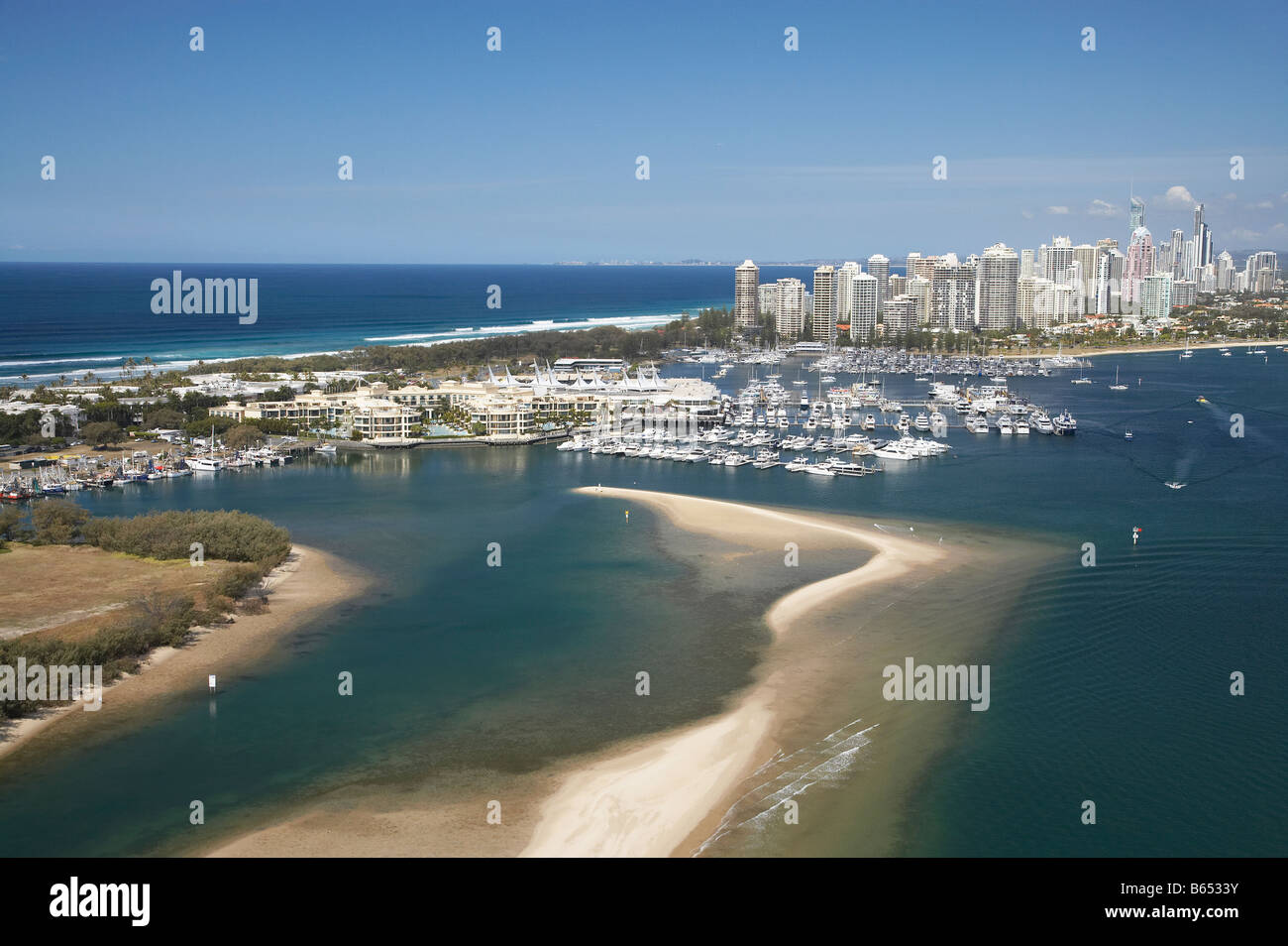 Sand Bar and Marina The Broadwater and Main Beach Gold Coast Queensland
