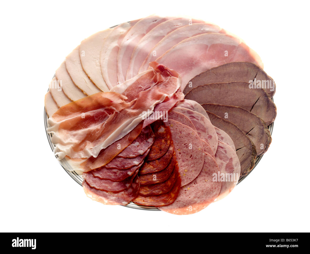 Cooked Meat Platter Stock Photo
