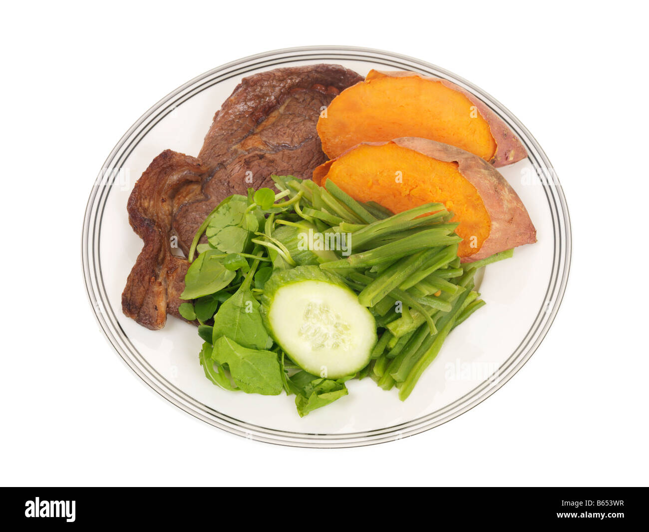 Steak and Sweet Potato Stock Photo - Alamy