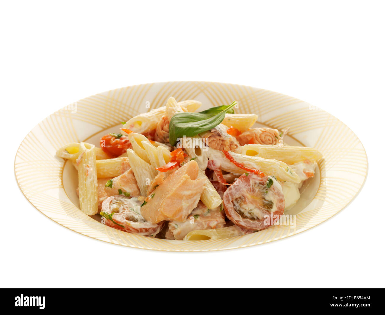 Pasta with Salmon Stock Photo - Alamy
