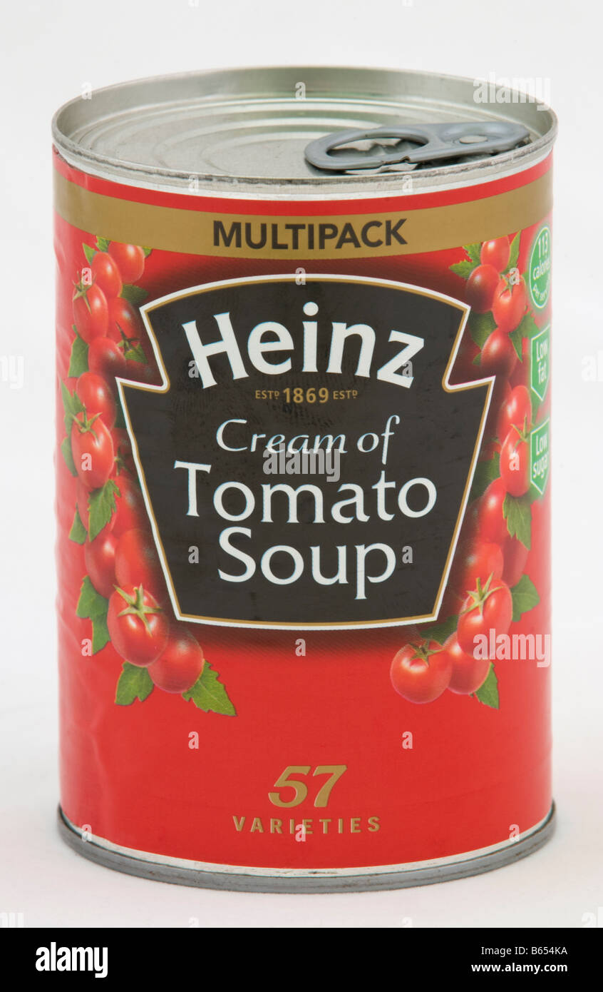 Can of Heinz cream of tomato soup sold in the UK Stock Photo Alamy
