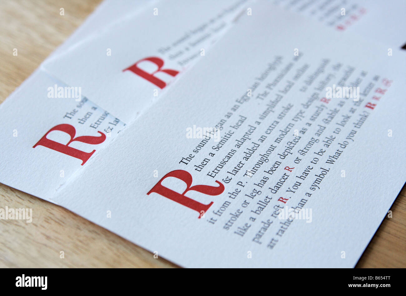 sample of letterpress printing Stock Photo Alamy