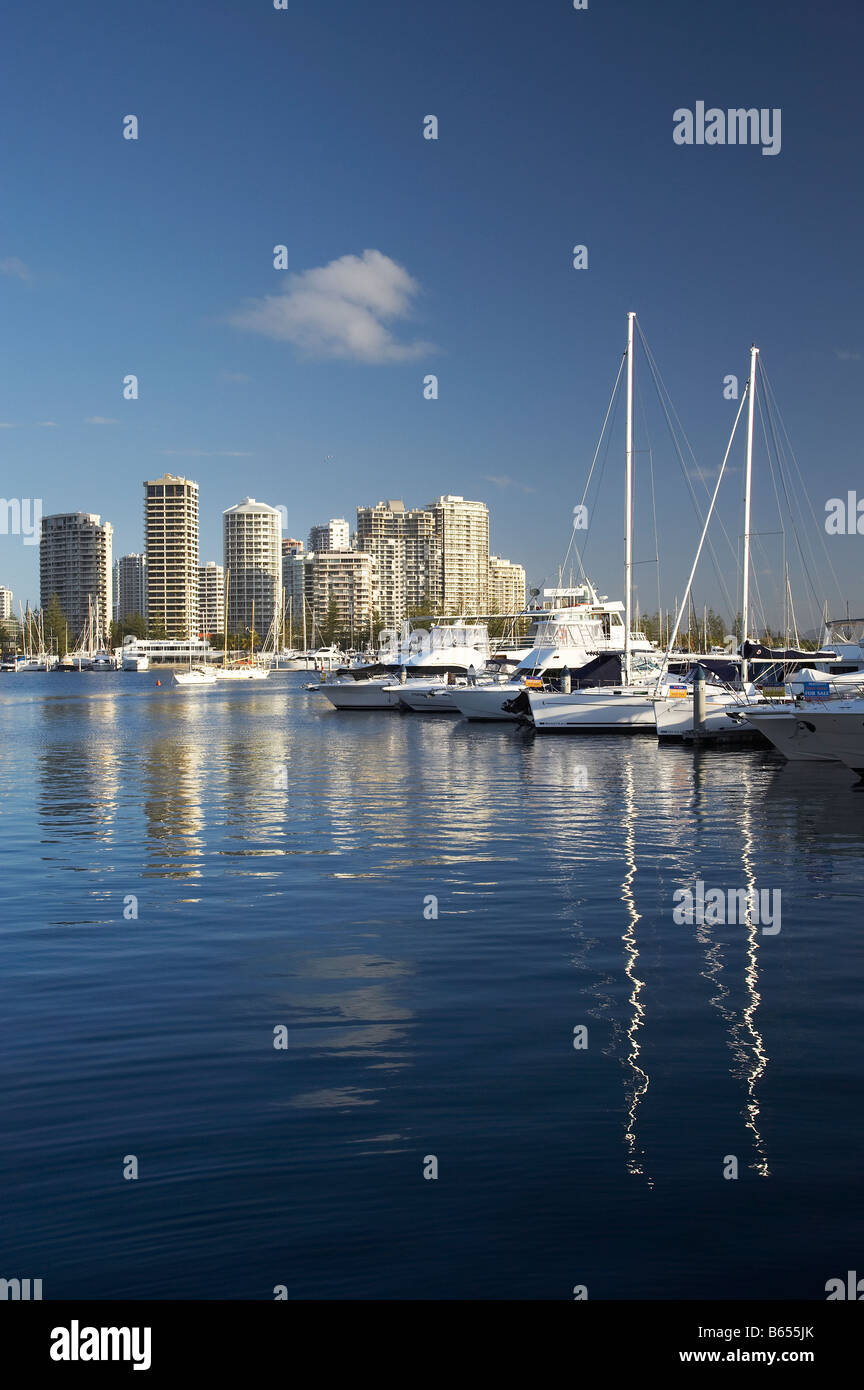 Mariners Cove Marina and High rise Buildings Main Beach Gold Coast