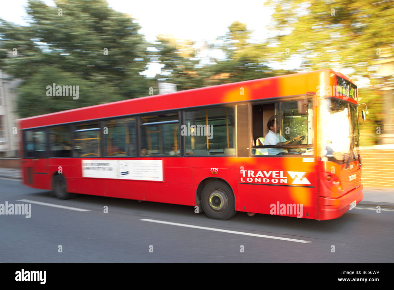 Travel London Bus panning Stock Photo