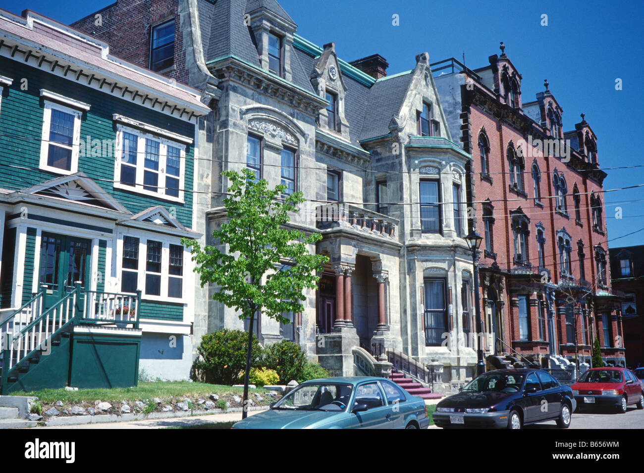 Row of houses, St John, New Brunswick Stock Photo Alamy