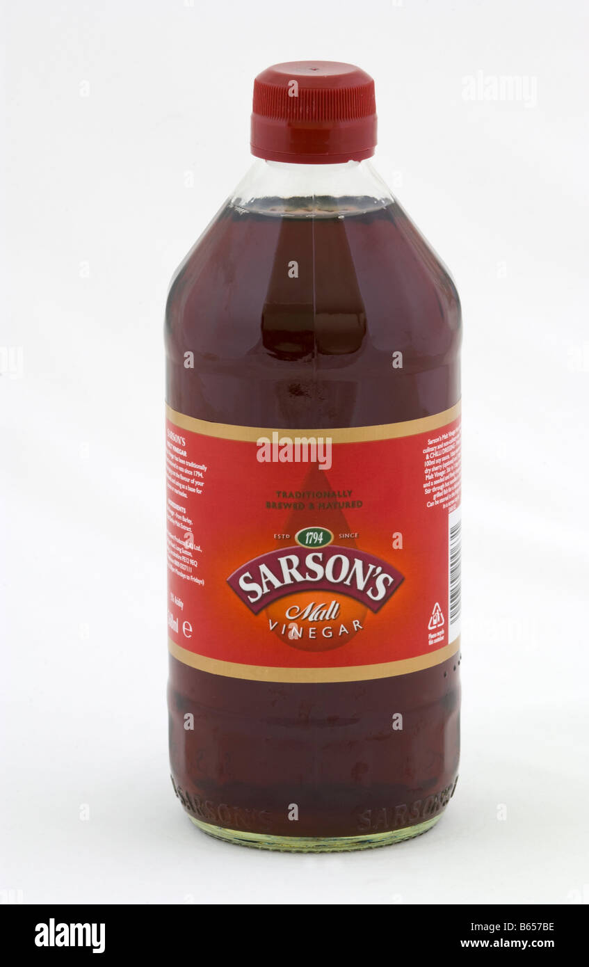 Bottle of Sarsons Malt Vinegar sold in the UK Stock Photo Alamy
