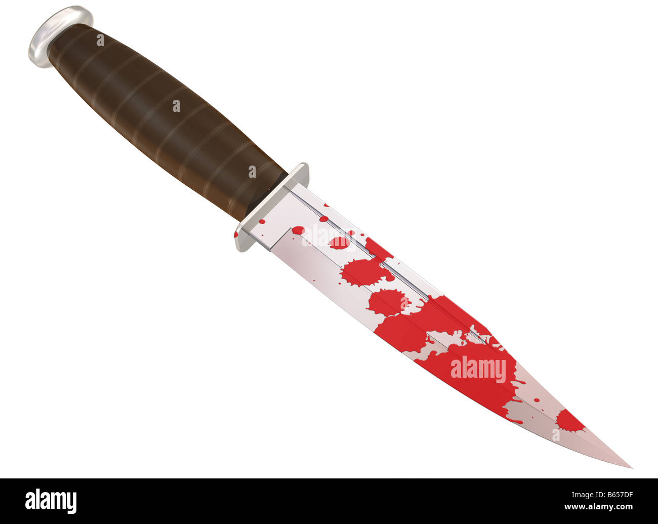 Illustration of a blood splattered murder weapon Stock Photo