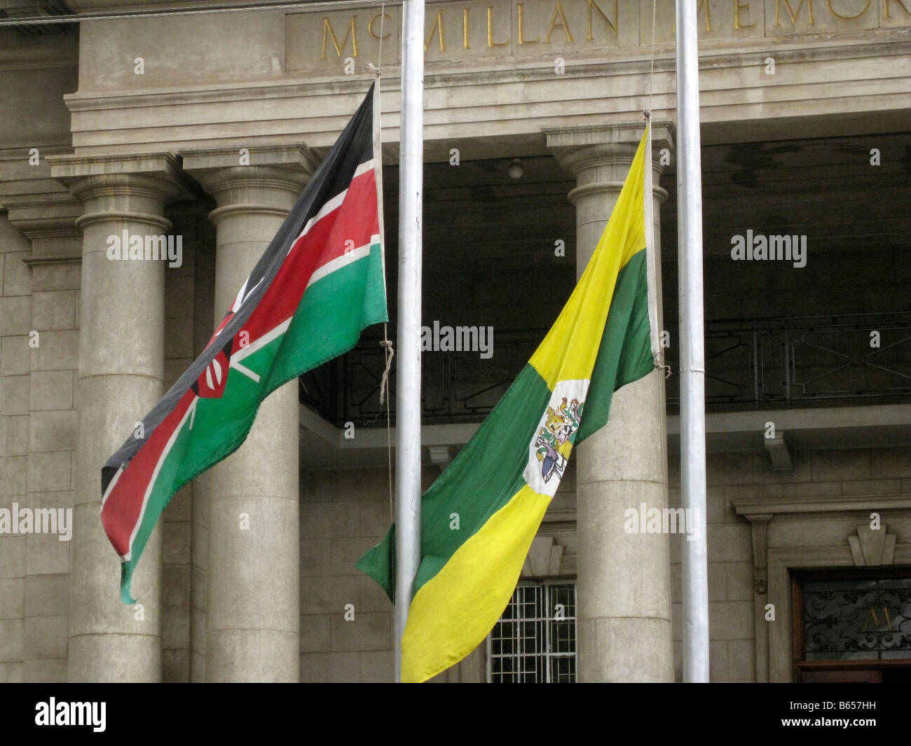 Kenya and Nairobi flags Nairobi Africa Stock Photo Alamy