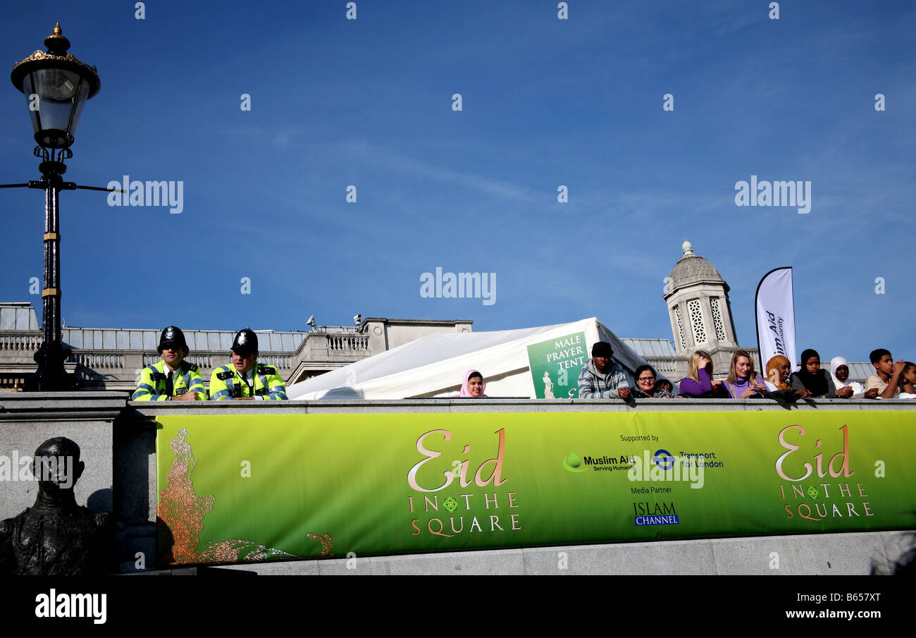 Eid in the Square Moslem festival in Trafalgar Square, London Stock Photo