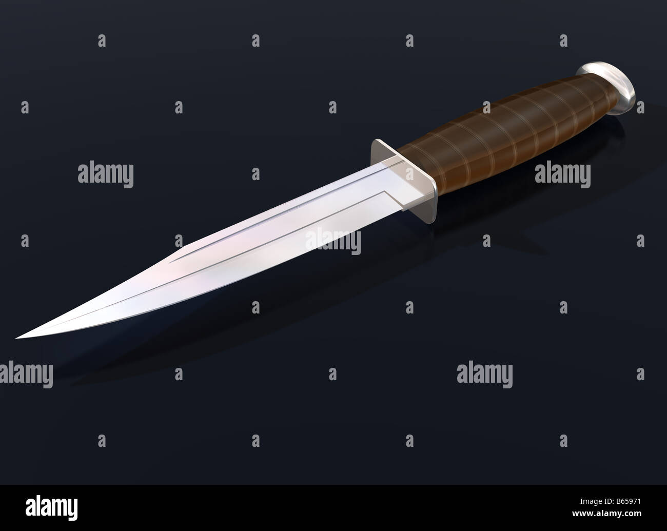 Illustration of a shiny new hunting knife Stock Photo