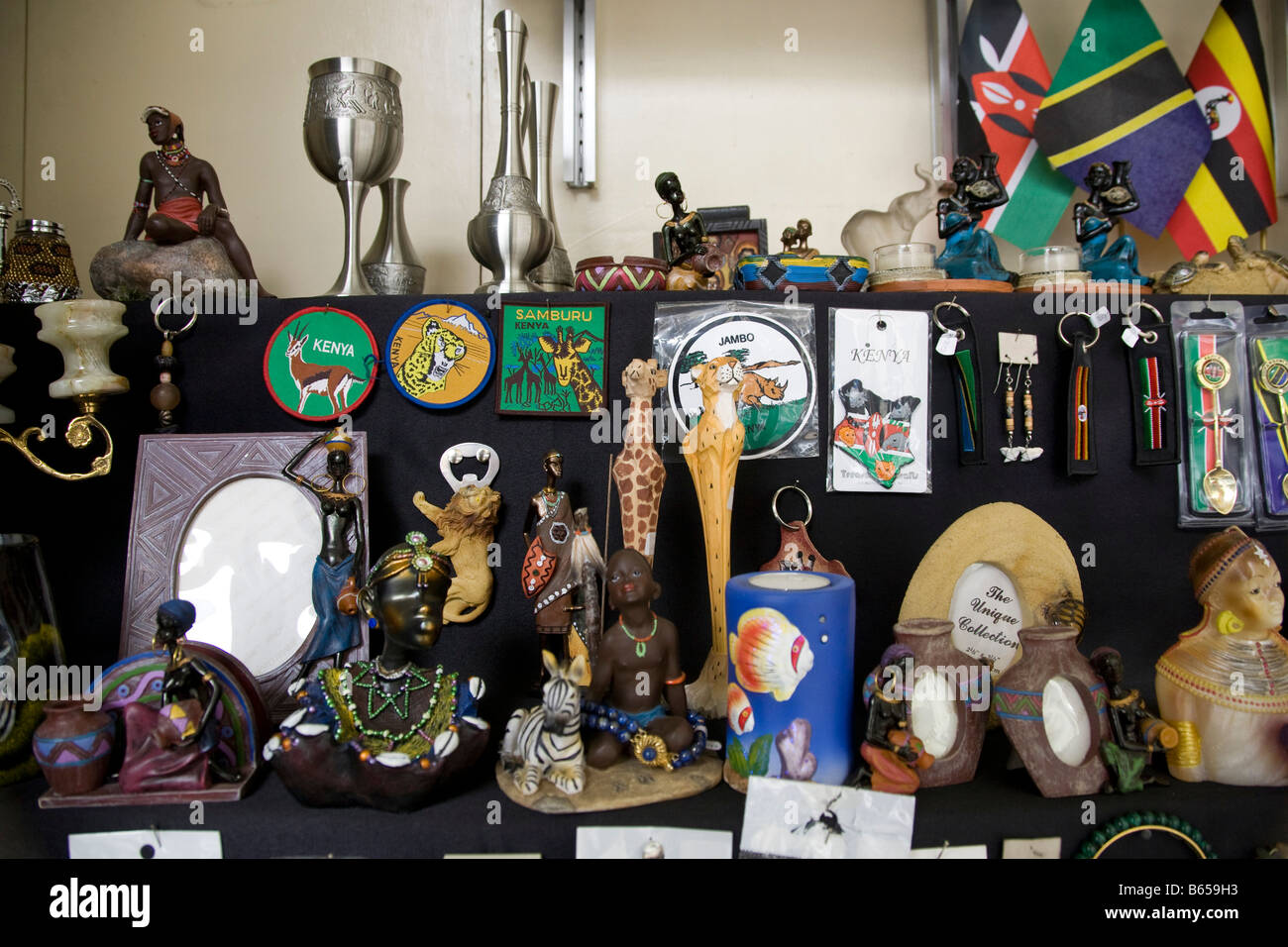 Souvenir shop Nairobi Kenya Africa Stock Photo