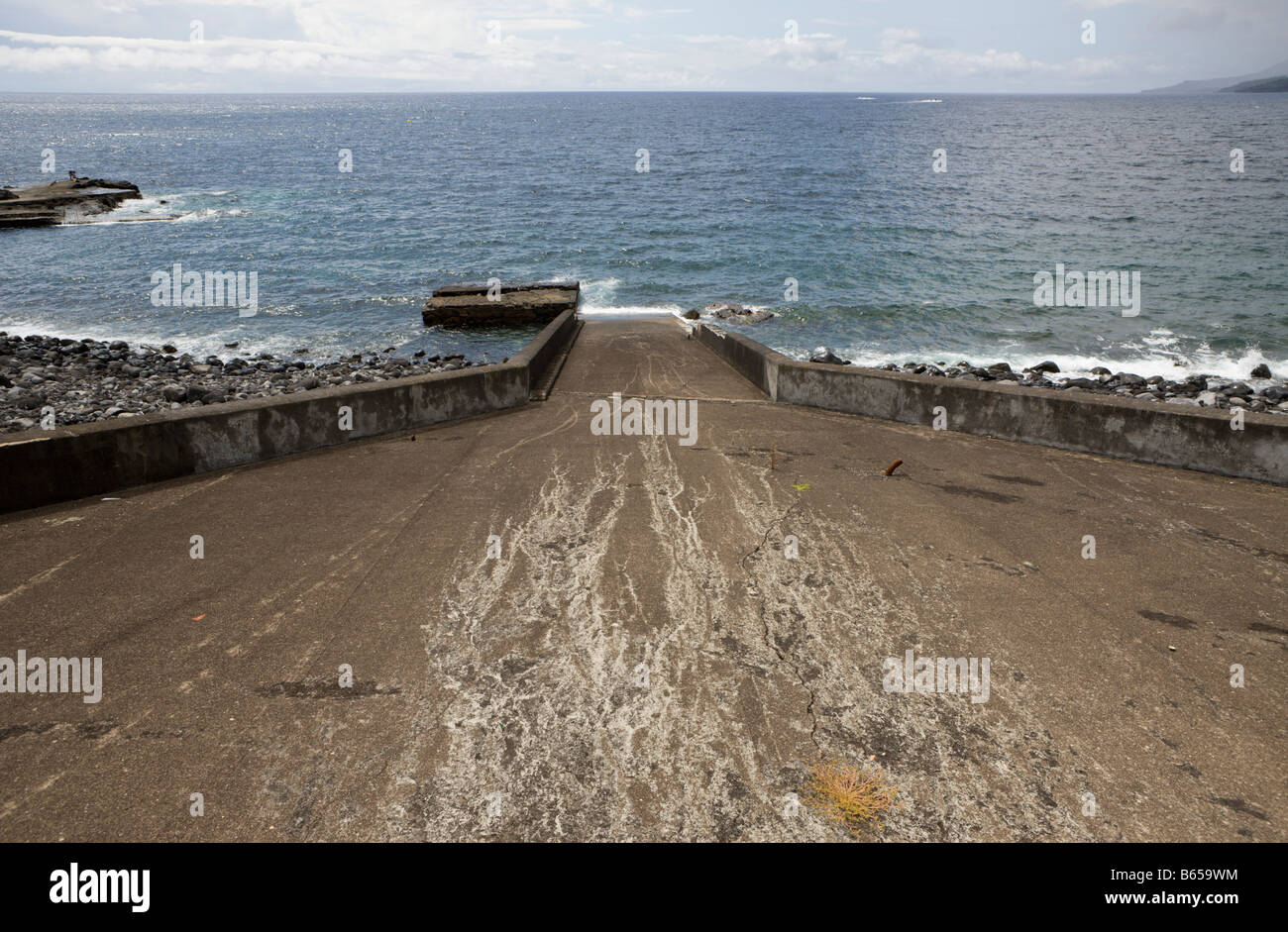Ramp at Whaling Station in Lajes do Pico Pico Island Azores Portugal Stock Photo