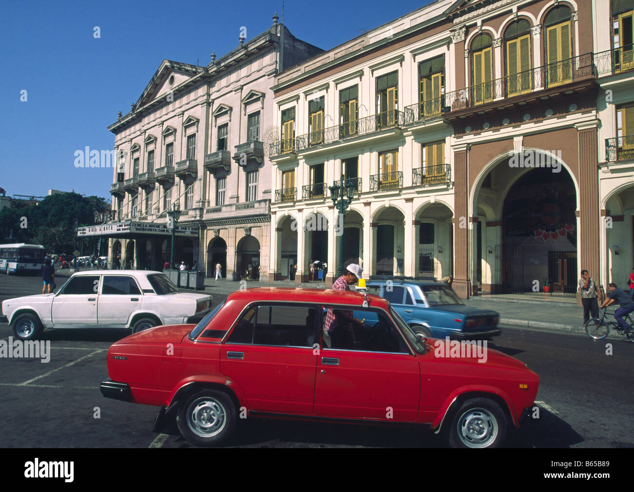 fiats cars autos automobiles in havana cuba Stock Photo