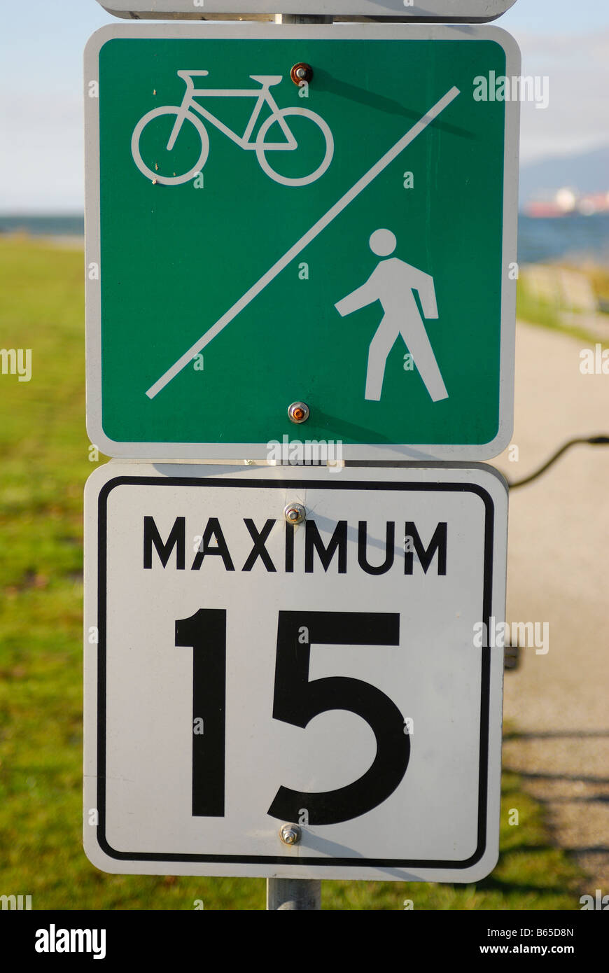 cyclist and pedestrian information panel Stock Photo Alamy