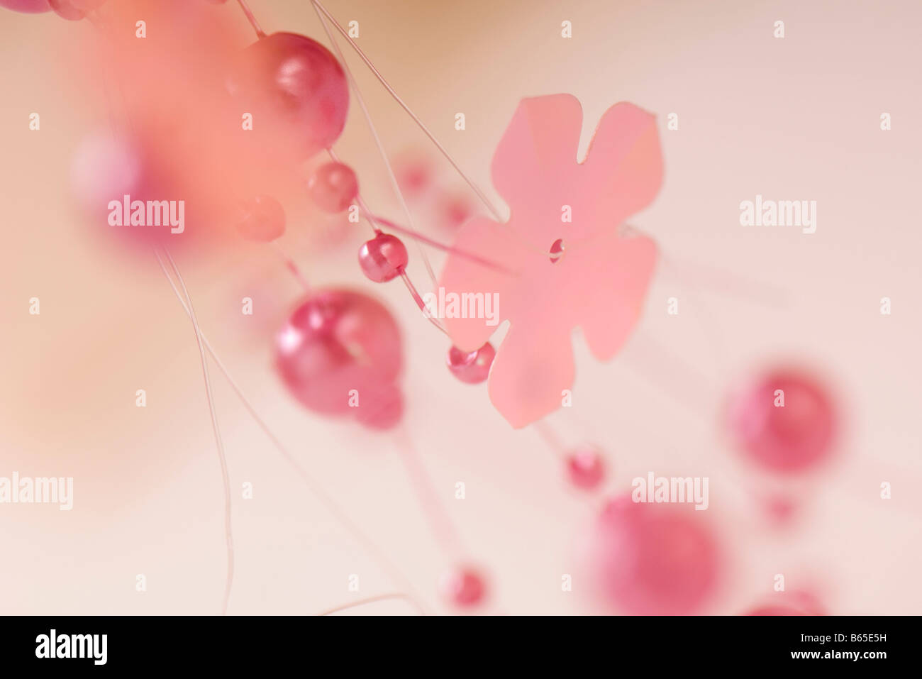 Decorative pink garland, close-up Stock Photo