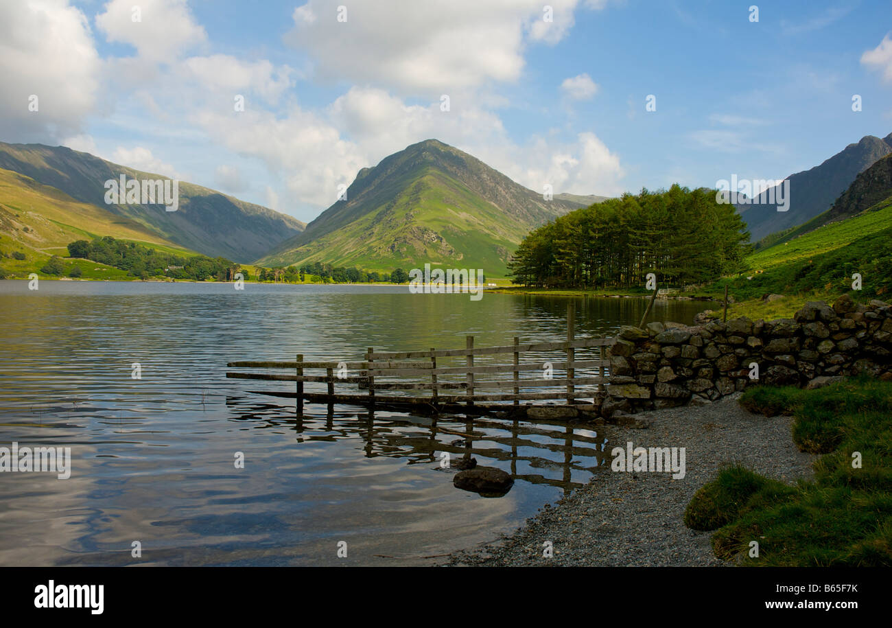 Buttermere, overlooked by Fleetwith Pike, Lake District National Park, Cumbria, England UK Stock Photo
