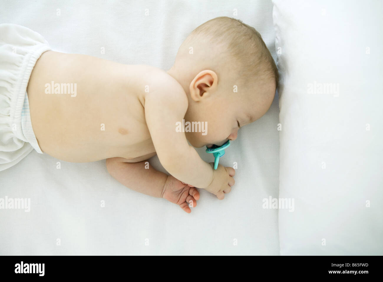 Sleeping baby, overhead view Stock Photo Alamy