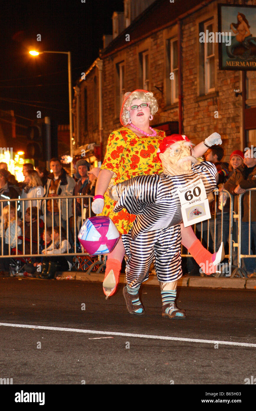 Wells Somerset annual Wells Carnival winter parade through Wells in ...