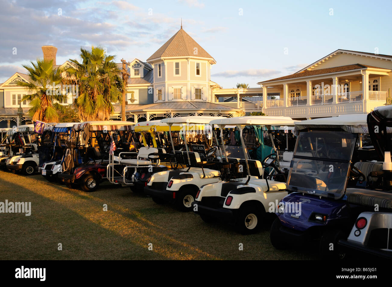 Lake Sumter Landing club and golf cart parking lot Situated in central