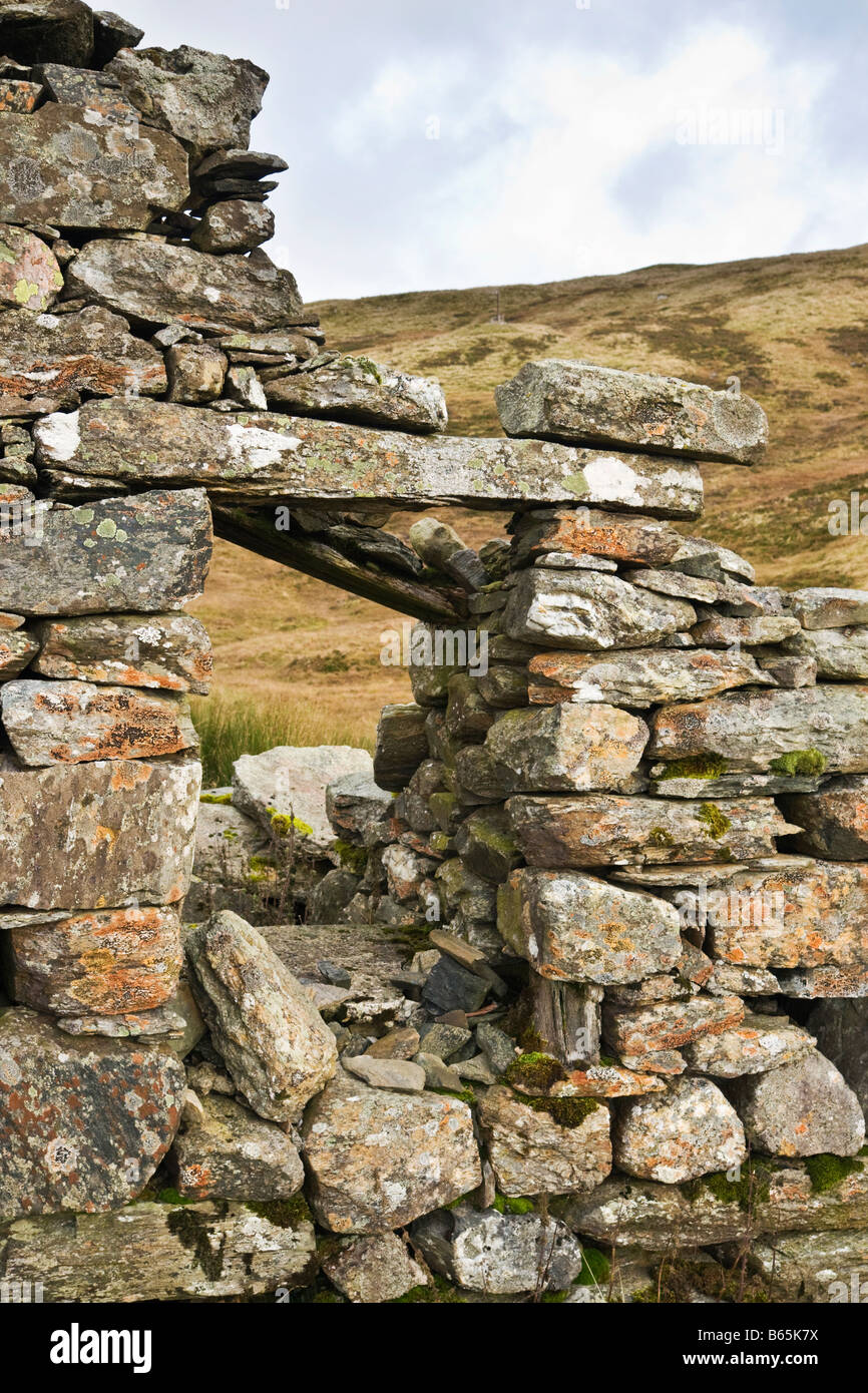 Ruined shieling in Scottish Highlands Stock Photo