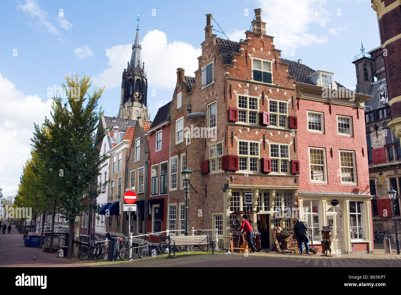 Street scene in Delft The Netherlands Stock Photo